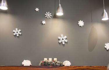 Wall with snowflakes