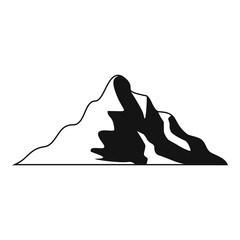 Snow mountain icon. Simple illustration of snow mountain vector icon for web