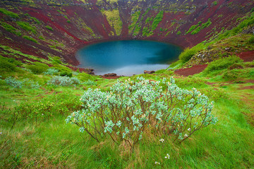 Kerid is crater lake located on South of Iceland.