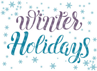 Fototapeta na wymiar Winter Holidays vector lettering illustration
