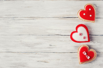 Red Handmaded Heart On Grey Background Valentines Theme