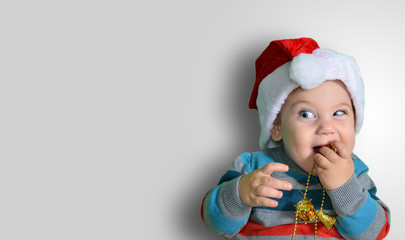 Santa hat and funny look