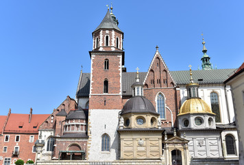 Fototapeta na wymiar Wawel Cathedral Poland, the south side of Krakow Cathedral, Wawel Hill, Poland
