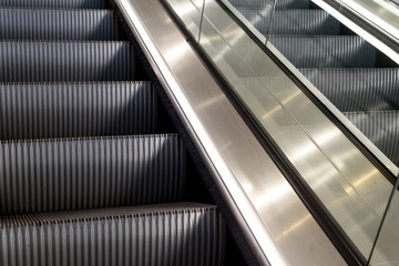 Metal Escalators with Nobody