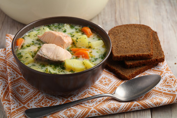 Finnish fish soup kalakeitto