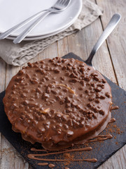 Almond cake with dark chocolate