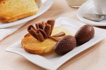 Toast with chocolate