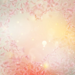 Sakura flying downwind petals on wind. EPS 10 vector