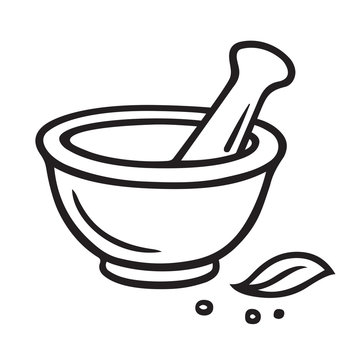 Premium Vector  Mortar and pestle icon logo vector design template