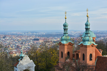Fototapeta na wymiar View of Prague from Petrin Hill.
