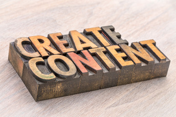 create content word abstract in wood type