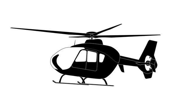 Sticker on car: Silhouette of helicopter. Vector Illustration.