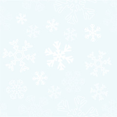 Seamless Background with white snowflakes. Vector graphic winter pattern.
