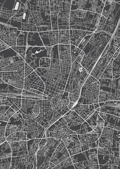 Munich city plan, detailed vector map - obrazy, fototapety, plakaty