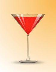 Drink in triangle glass
