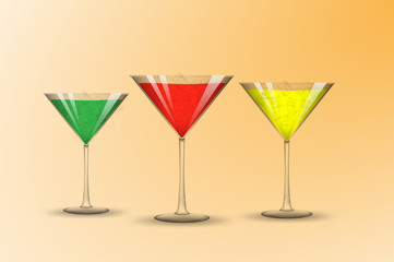 Drink in triangle glass