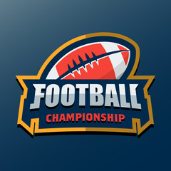 American Football Logo Template. Vector College Logos Illustration