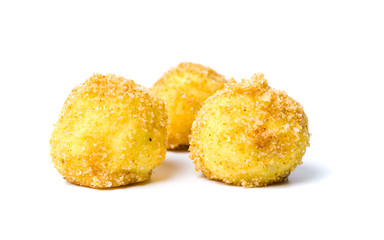 Homemade dumplings with bread crumbs isolated