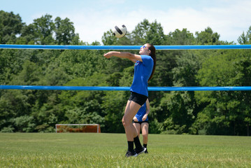 Volleyball player bump setting