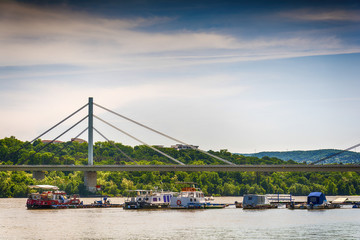 Novi Sad, Serbia May 09, 2015: Bridge of Liberty in Novi Sad