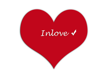 Abstract red heart on a white background

