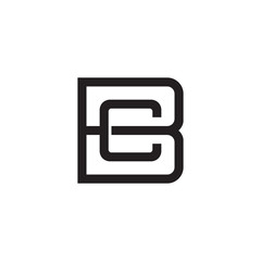 Initial letter B and C, BC, CB, overlapping C inside B, line art logo, black monogram color