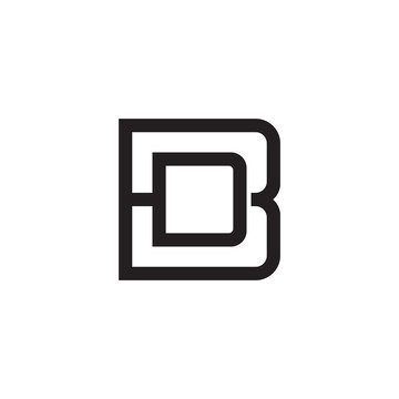 recommend clip art: Initial letter B and D, BD, DB, overlapping D inside B, line art logo, black monogram color