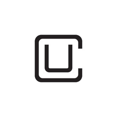 Initial letter C and U, CU, UC, overlapping U inside C, line art logo, black monogram color © ariefpro