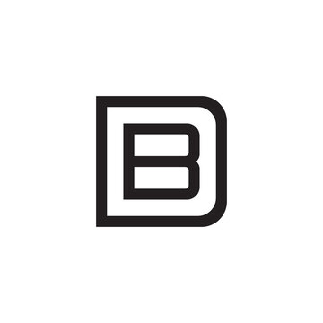 recommend clip art: Initial letter D and B, DB, BD, overlapping B inside D, line art logo, black monogram color