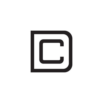recommend clip art: Initial letter D and C, DC, CD, overlapping C inside D, line art logo, black monogram color