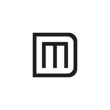 recommend clip art: Initial letter D and M, DM, MD, overlapping M inside D, line art logo, black monogram color