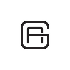 Obraz premium Initial letter G and A, GA, AG, overlapping A inside G, line art logo, black monogram color