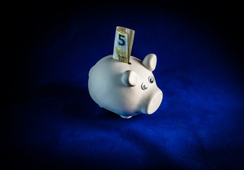 Blue piggy bank