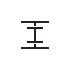 Initial letter I and I, II, overlapping I inside I, line art logo, black monogram color
