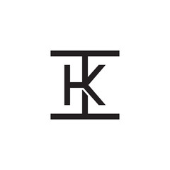 Initial letter I and K, IK, KI, overlapping K inside I, line art logo, black monogram color