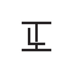 Initial letter I and L, IL, LI, overlapping L inside I, line art logo, black monogram color
