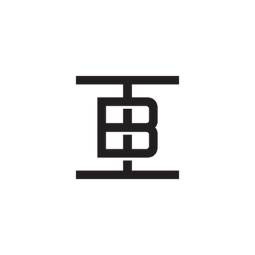 recommend clip art: Initial letter I and B, IB, BI, overlapping B inside I, line art logo, black monogram color