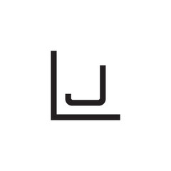 Initial letter L and J, LJ, JL, overlapping J inside L, line art logo, black monogram color