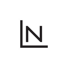 Fototapeta premium Initial letter L and N, LN, NL, overlapping N inside L, line art logo, black monogram color