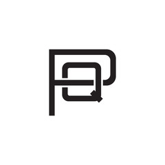 Fototapeta premium Initial letter P and Q, PQ, QP, overlapping Q inside P, line art logo, black monogram color