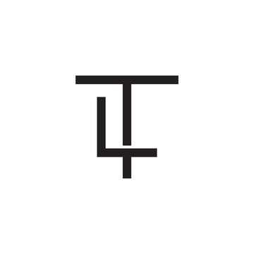 recommend clip art: Initial letter T and L, TL, LT, overlapping L inside T, line art logo, black monogram color