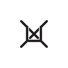 Initial letter X and U, XU, UX, overlapping U inside X, line art logo, black monogram color