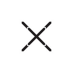 Initial letter X and X, XX, overlapping X inside X, line art logo, black monogram color
