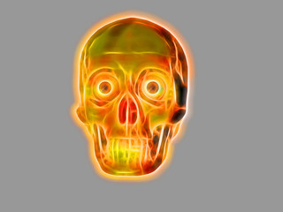 Gold fire skull