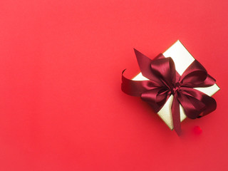 Christmas decoration background over colour background, above view with copy space for text .top view composition.