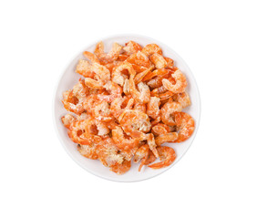 dried shrimp isolated on white background