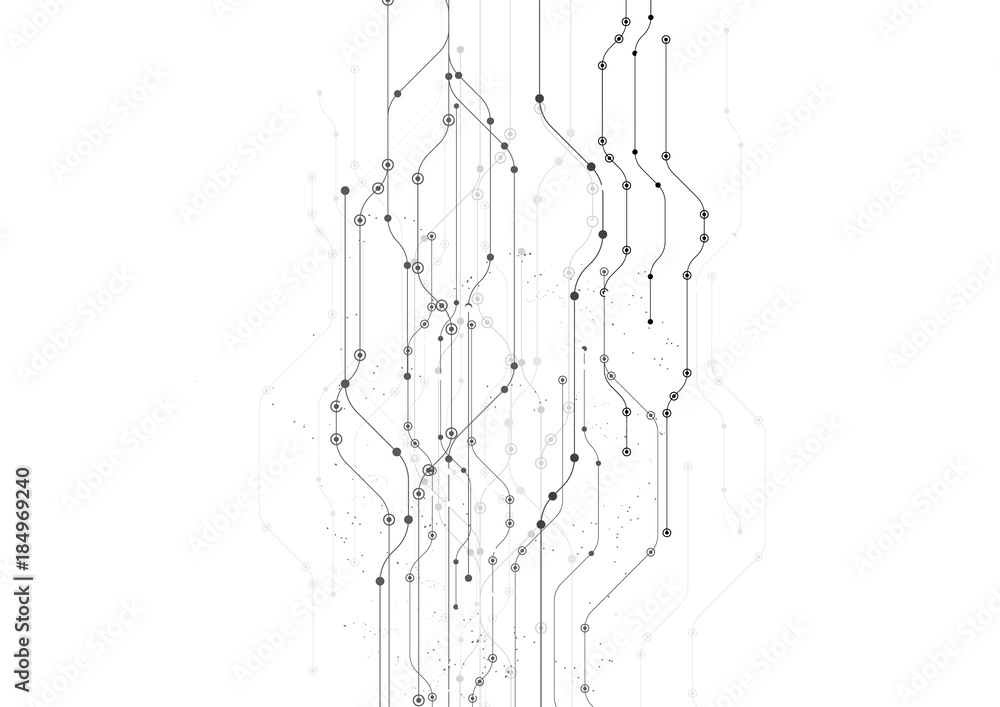 Poster vector white background abstract technology communication data science