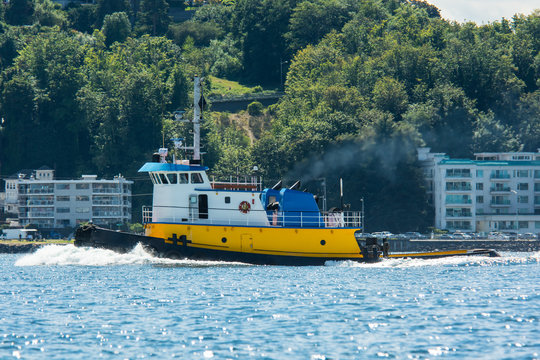 Ocean Going Tug Steaming Home On Shilshole Bay