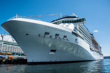 Fototapeta na wymiar Cruise ship in port, Seattle, WA