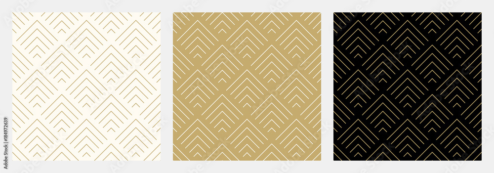 Poster pattern seamless chevron abstract wave background stripe gold luxury color and line. geometric line 